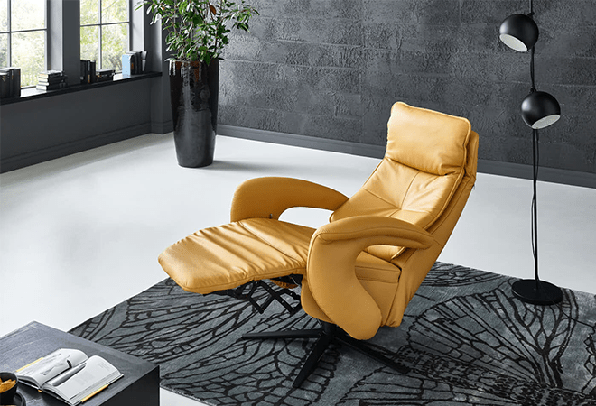 Fauteuil relax ER18030 - Taille M - 2 moteurs + réglage appuie-tête - Pied  étoile inox - HUKLA