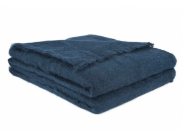 COUVERTURE MOHAIR BLEU